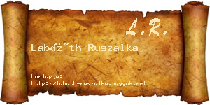 Labáth Ruszalka névjegykártya